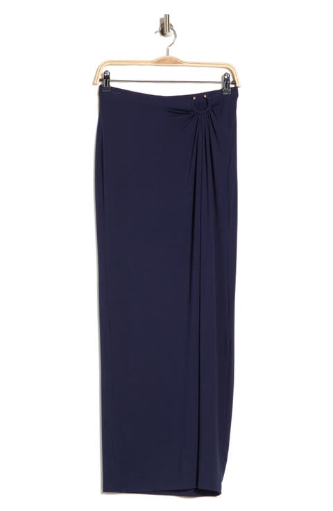 Ruched Jersey Maxi Skirt