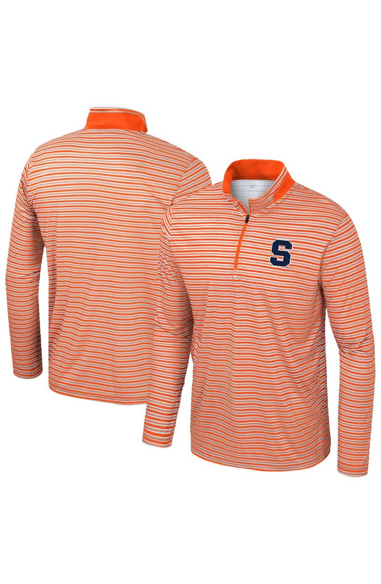 COLOSSEUM Men's Colosseum Orange Syracuse Orange Striped Quarter-Zip Top, Main, color, Orange