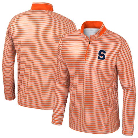 Men's Colosseum Orange Syracuse Orange Striped Quarter-Zip Top