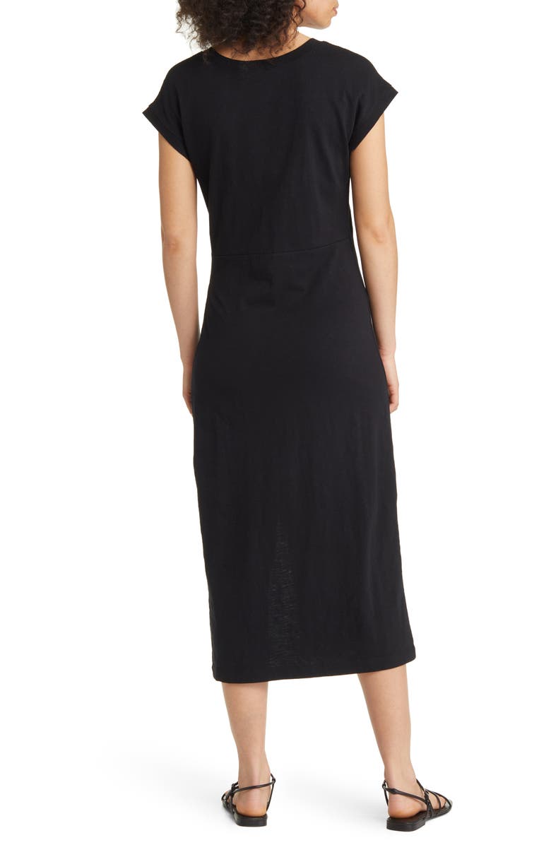 Caslon<sup>®</sup> Twist Waist Organic Cotton Midi T-Shirt Dress, Alternate, color,