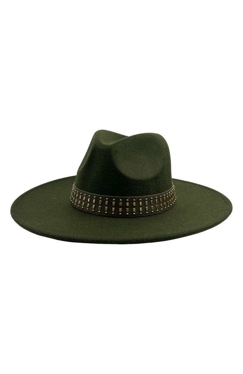 MARCUS ADLER Wide Brim Felt Panama Hat, Main, color, Olive