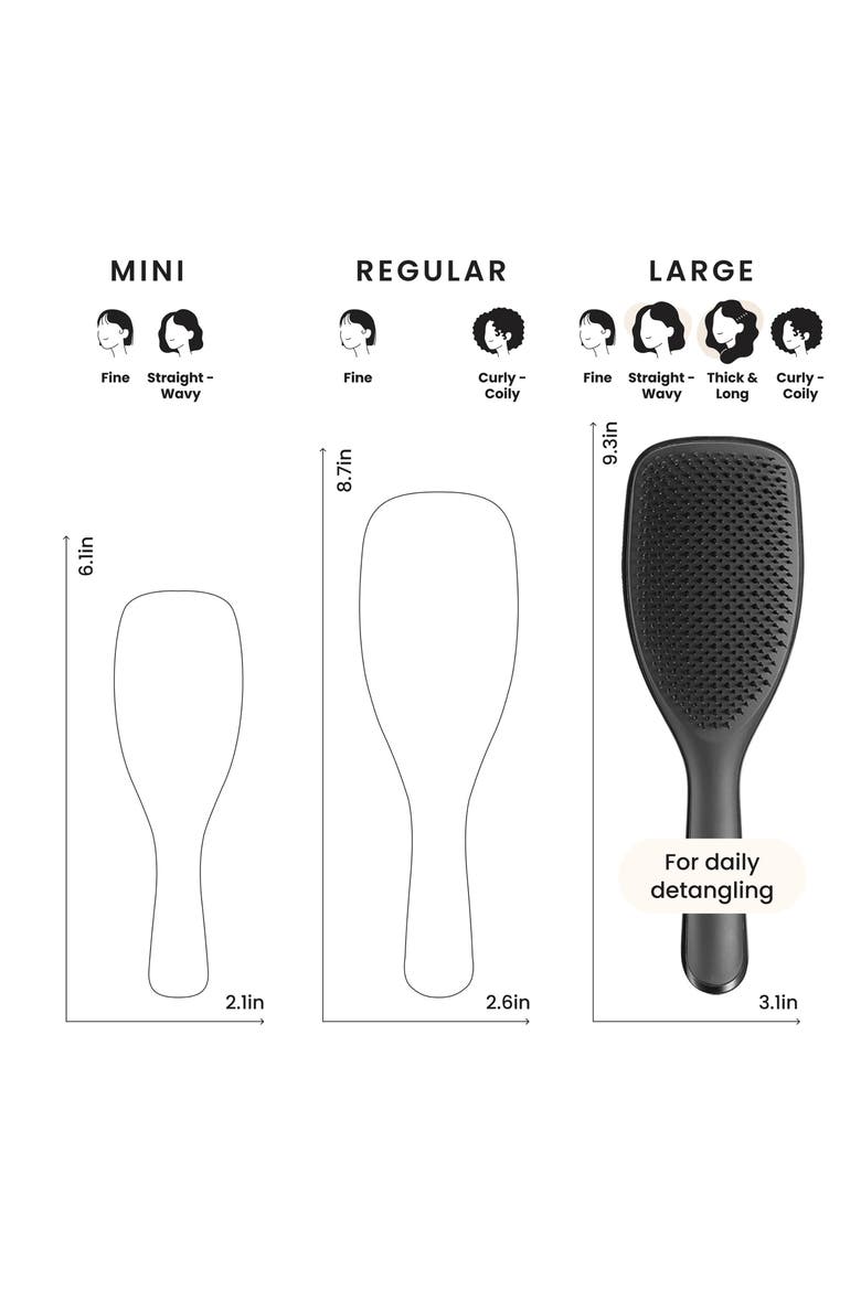 Large Ultimate Detangler Hairbrush - Thick to Wavy, Alternate, color, BLACK