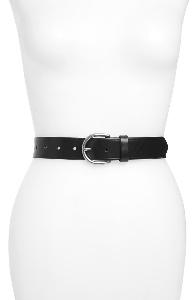 Madewell Medium Perfect Leather Belt, Main, color, 