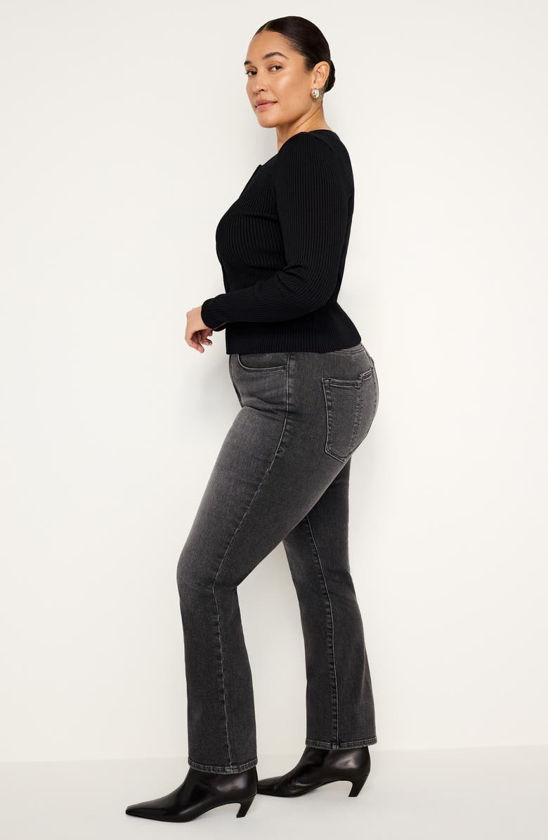 Good American Good Legs Split Pocket Ankle Straight Leg Jeans, Alternate, color, Black266