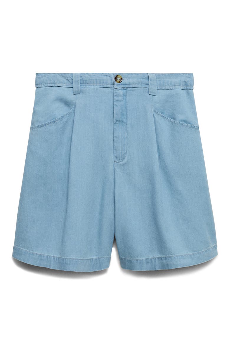 Mid Waist Chambray Shorts, Alternate, color, LIGHT BLUE