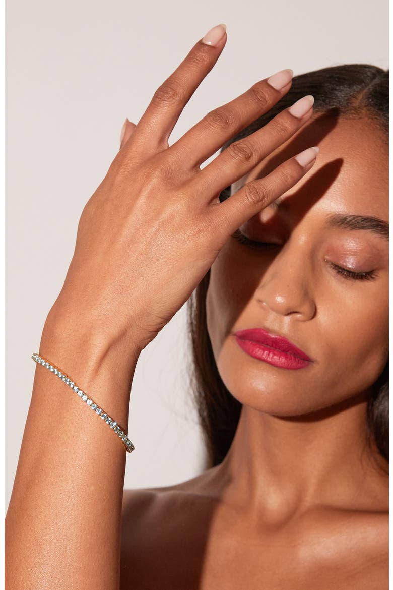 Lab Grown Aquamarine Tennis Bracelet, Alternate, color, Aquamarine