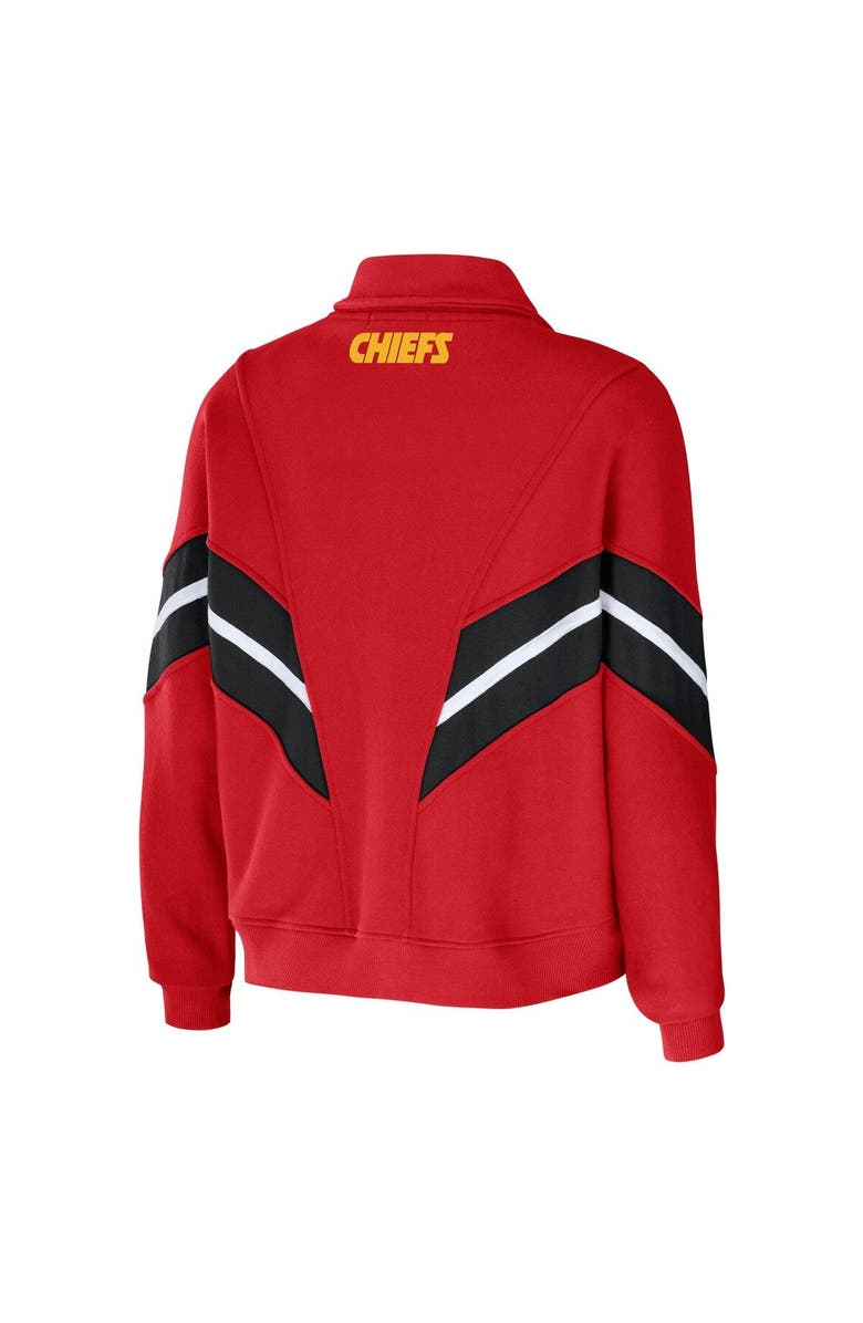 WEAR by Erin Andrews Women's WEAR by Erin Andrews Red Kansas City Chiefs Plus Size Yarn Dye Stripe Full-Zip Jacket, Alternate, color,
