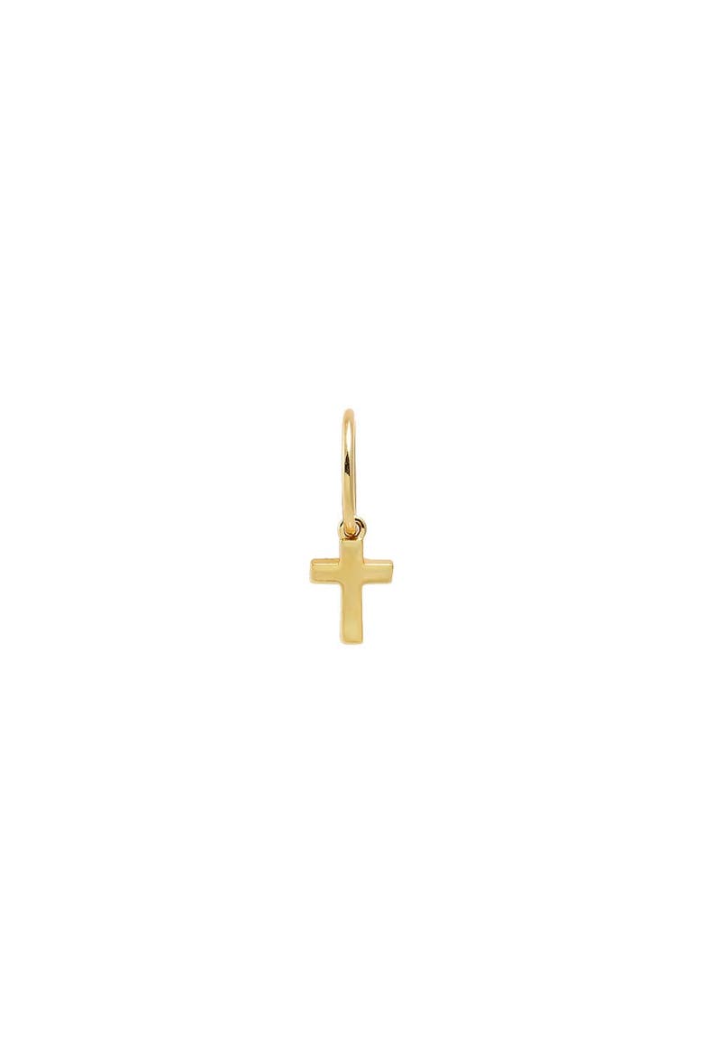 Mini Solid Cross Necklace Charm, Main, color, Gold