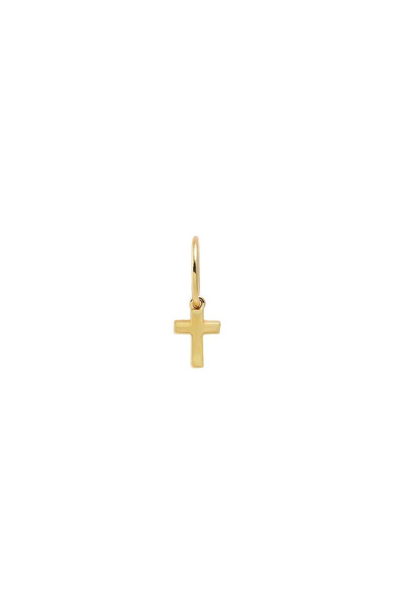 BY ADINA EDEN Mini Solid Cross Necklace Charm, Main, color, Gold