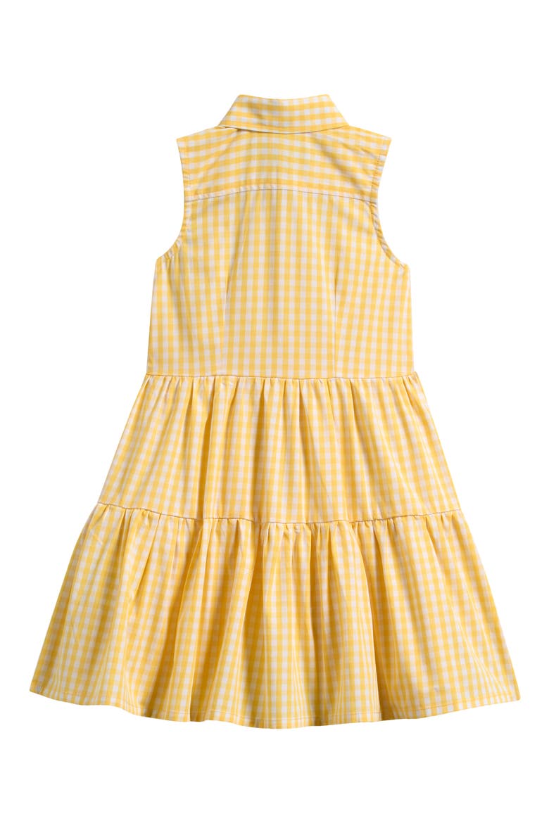 Kids' Gingham Tiered Shirtdress, Alternate, color, YELLOW