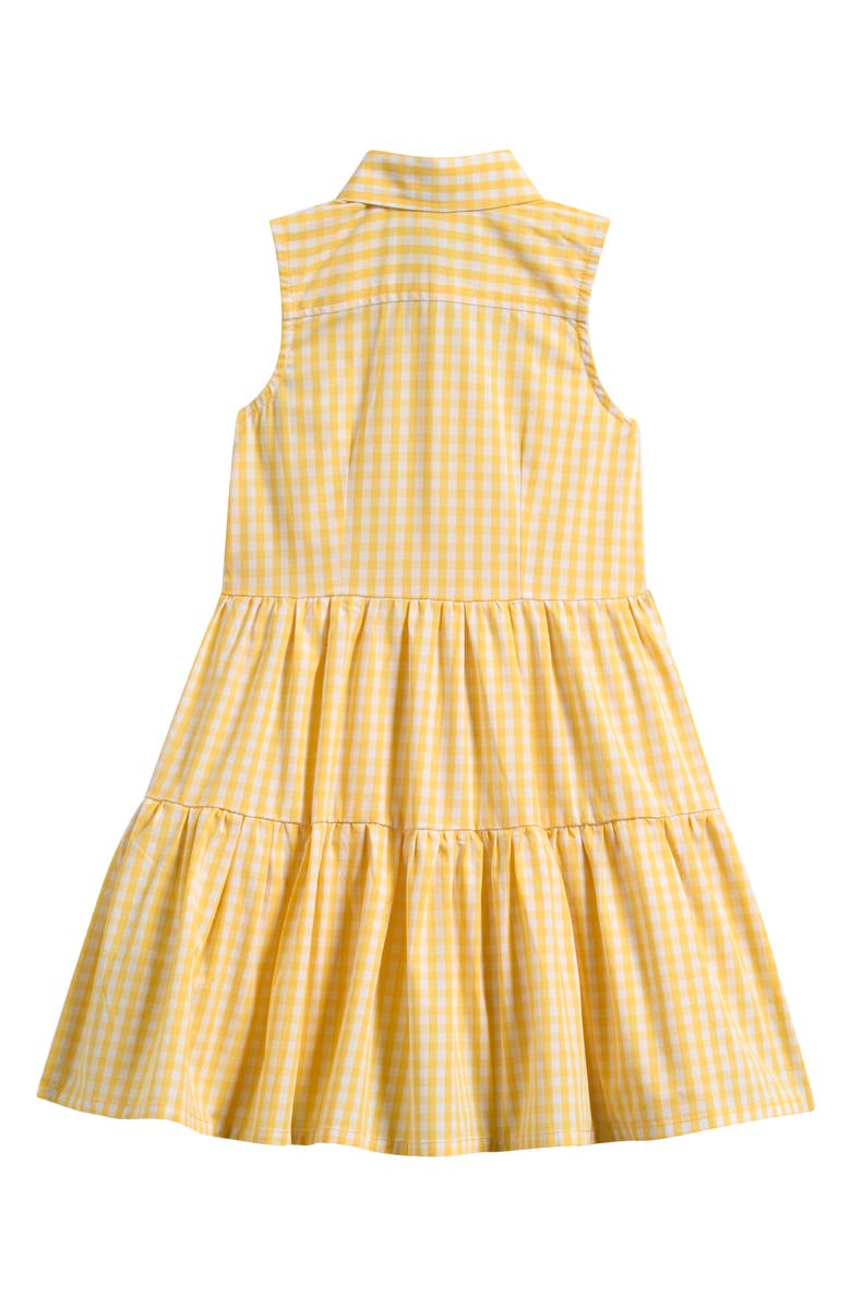 Brooks Brothers Kids' Gingham Tiered Shirtdress, Alternate, color, Yellow