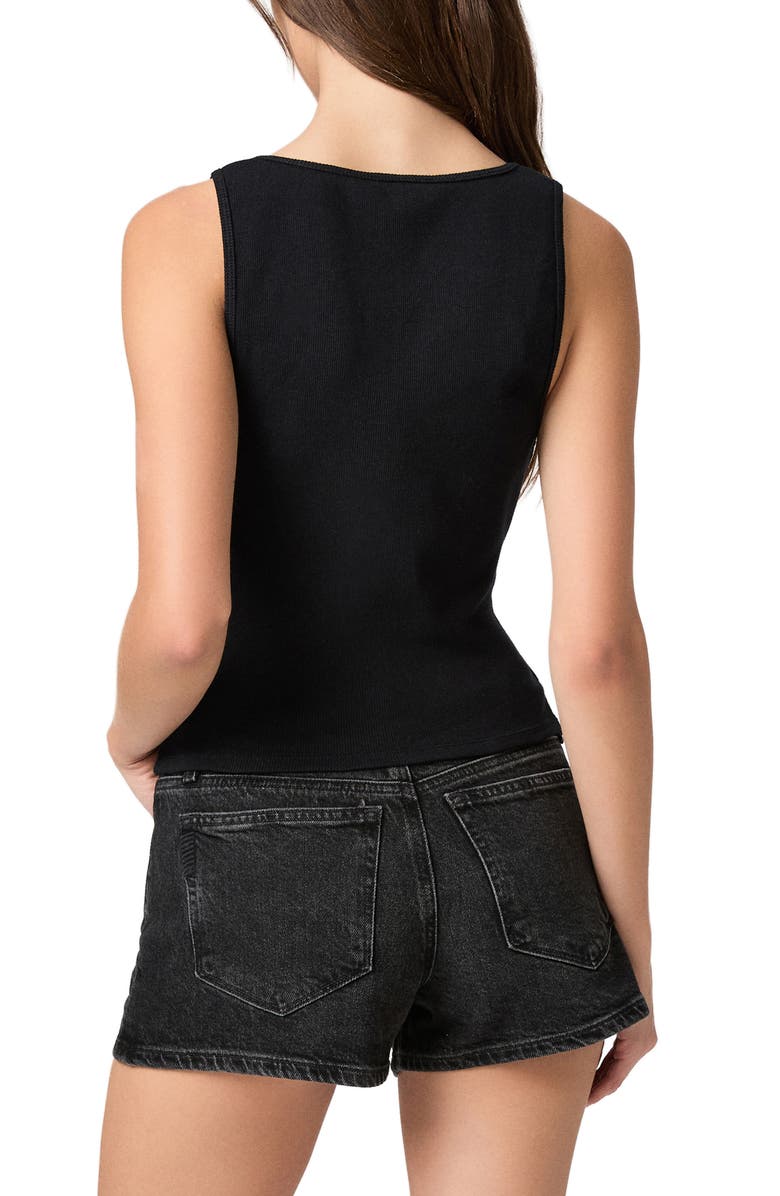 PAIGE Bali Stretch Cotton Tank, Alternate, color, Black