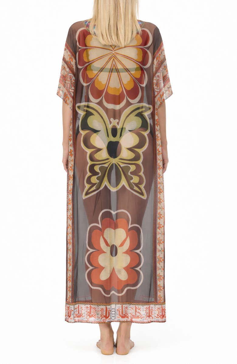 RANEES Print Cover-Up Duster, Alternate, color, Mettalic