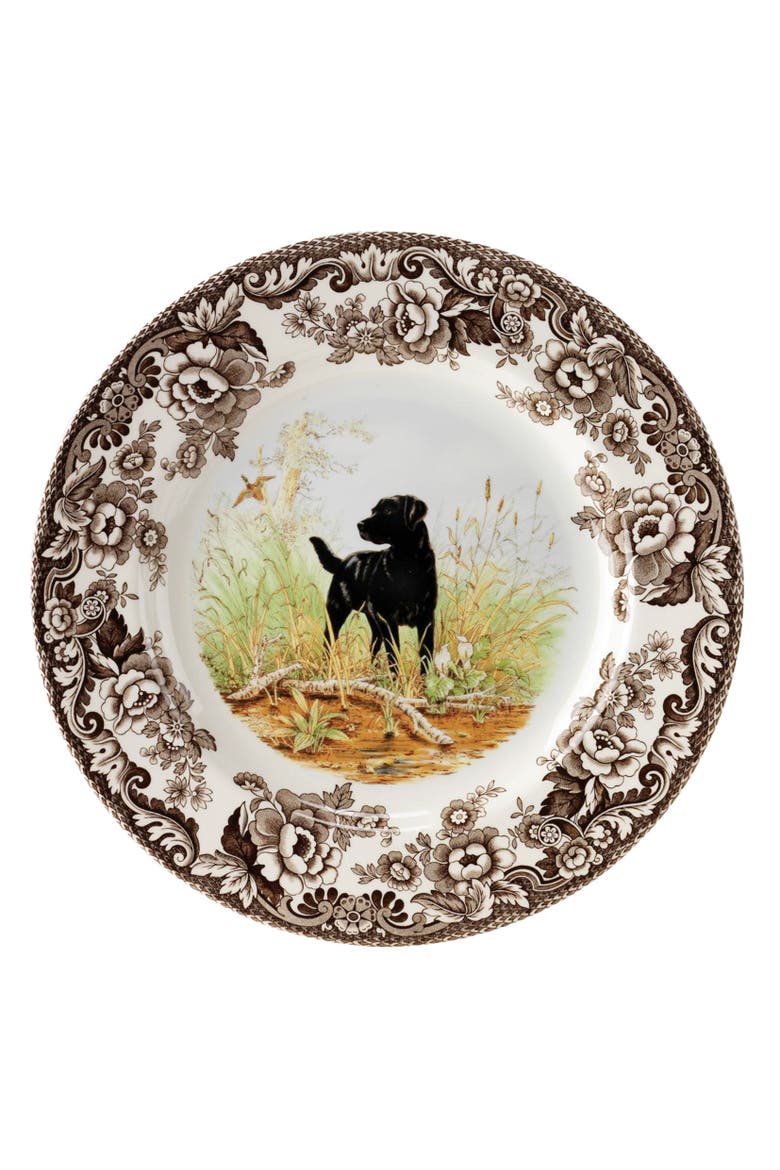 Woodland Hunting Dogs 10.5" Dinner Plate, Main, color, Black Labrador