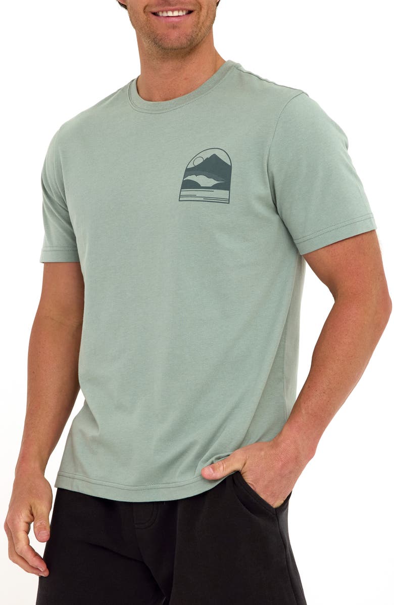 Threads 4 Thought Soft Wash Mountain Range Graphic T-Shirt, Main, color, Wasabi
