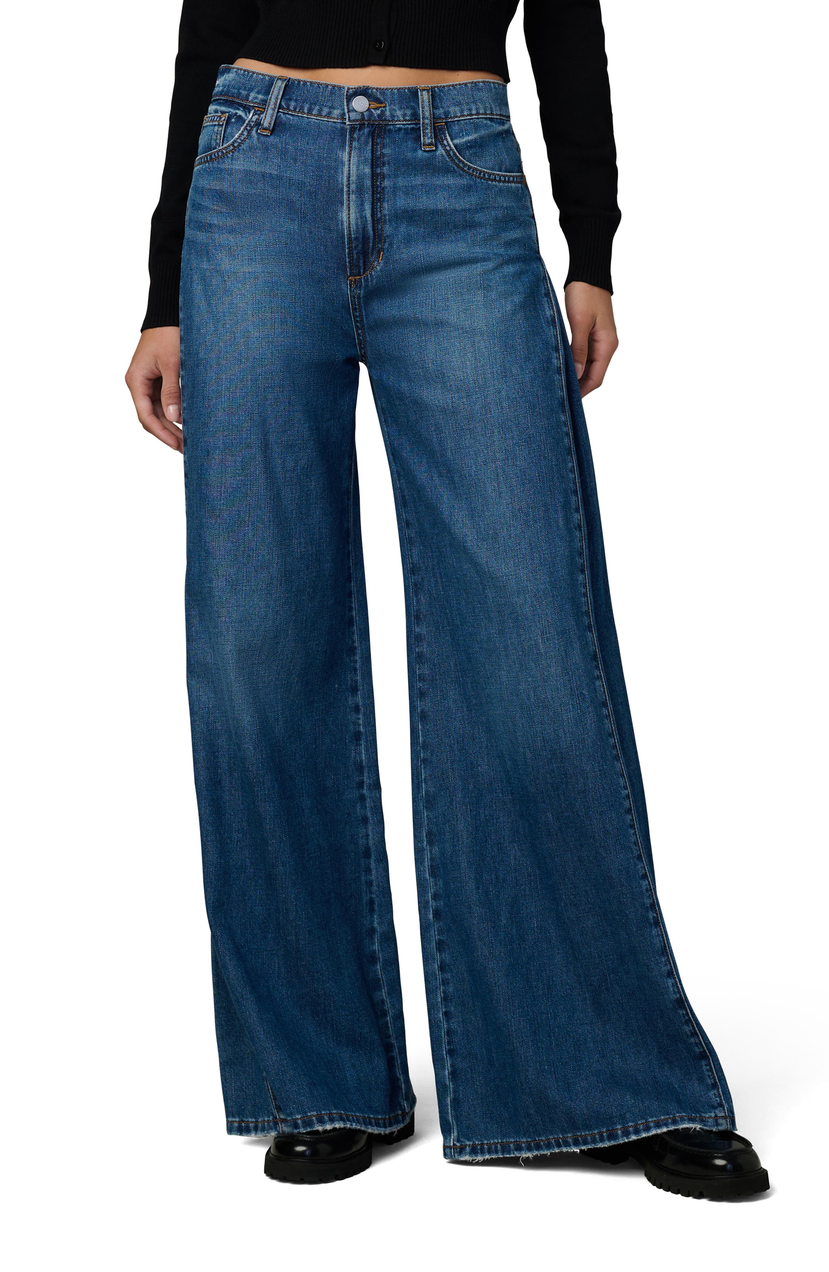 The Side Pleat High Waist Wide Leg Jeans