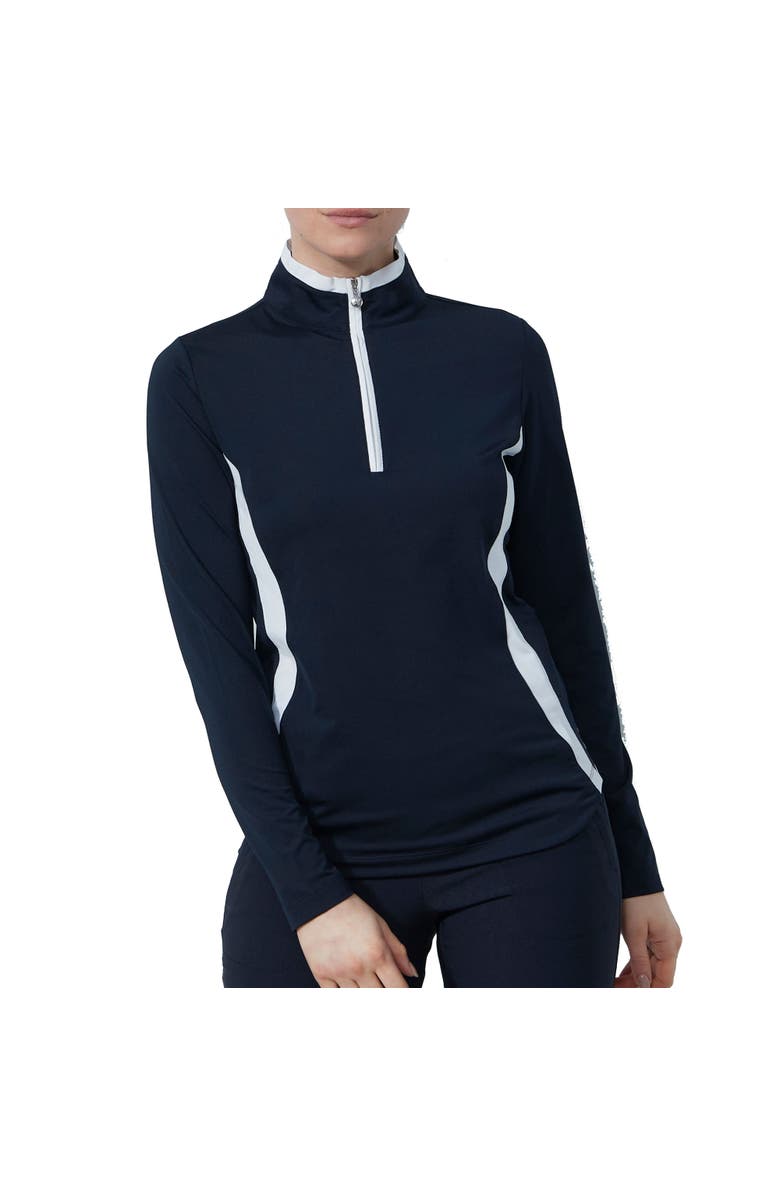 Daily Sports Vichy Long Sleeve Half Neck Womens Golf Shirt, Main, color, Navy