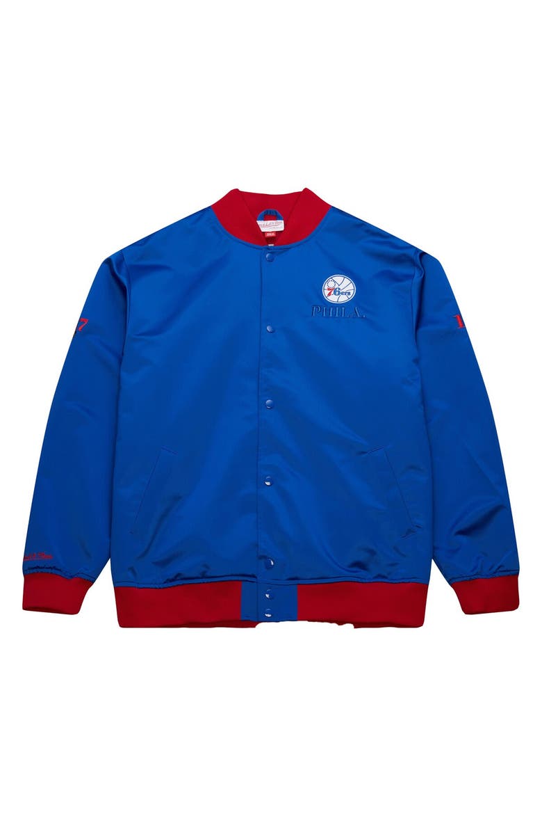 Men's Mitchell & Ness Royal Philadelphia 76ers Hardwood Classics Team OG 3.0 Lightweight Satin Full-Snap Jacket, Alternate, color, Royal