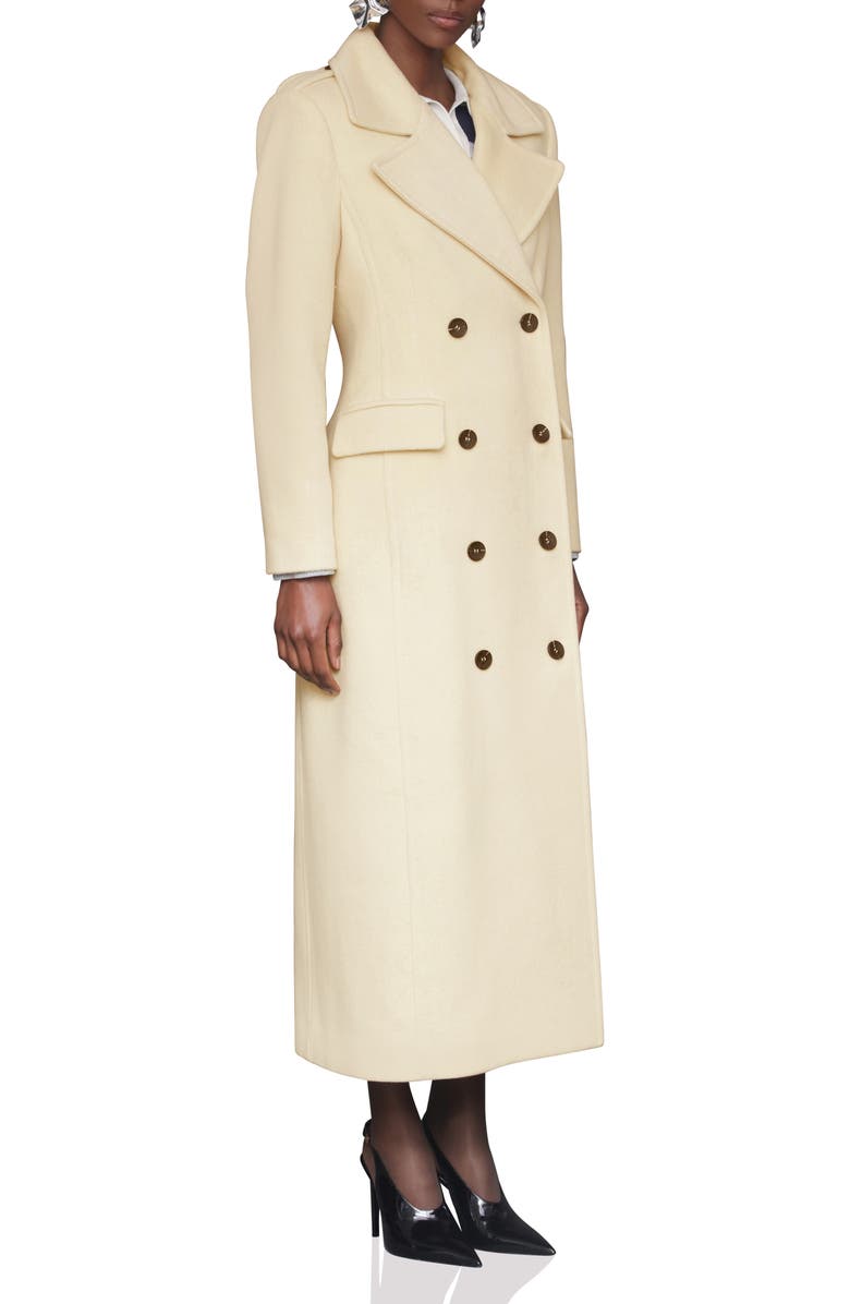 Avec Les Filles Double Breasted Tailored Maxi Coat, Alternate, color, Butter Cream
