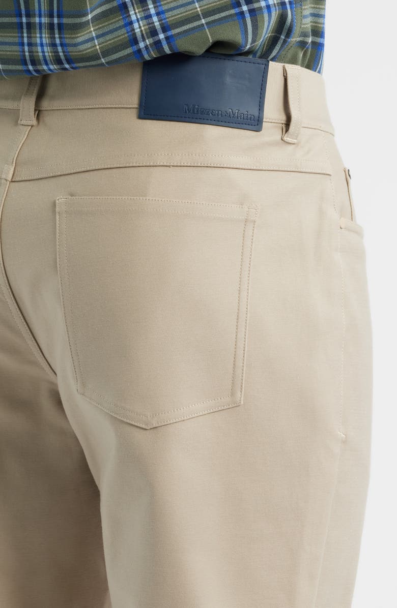 Mizzen+Main Mayfield Slim Fit Five-Pocket Twill Pants, Alternate, color, Light Khaki