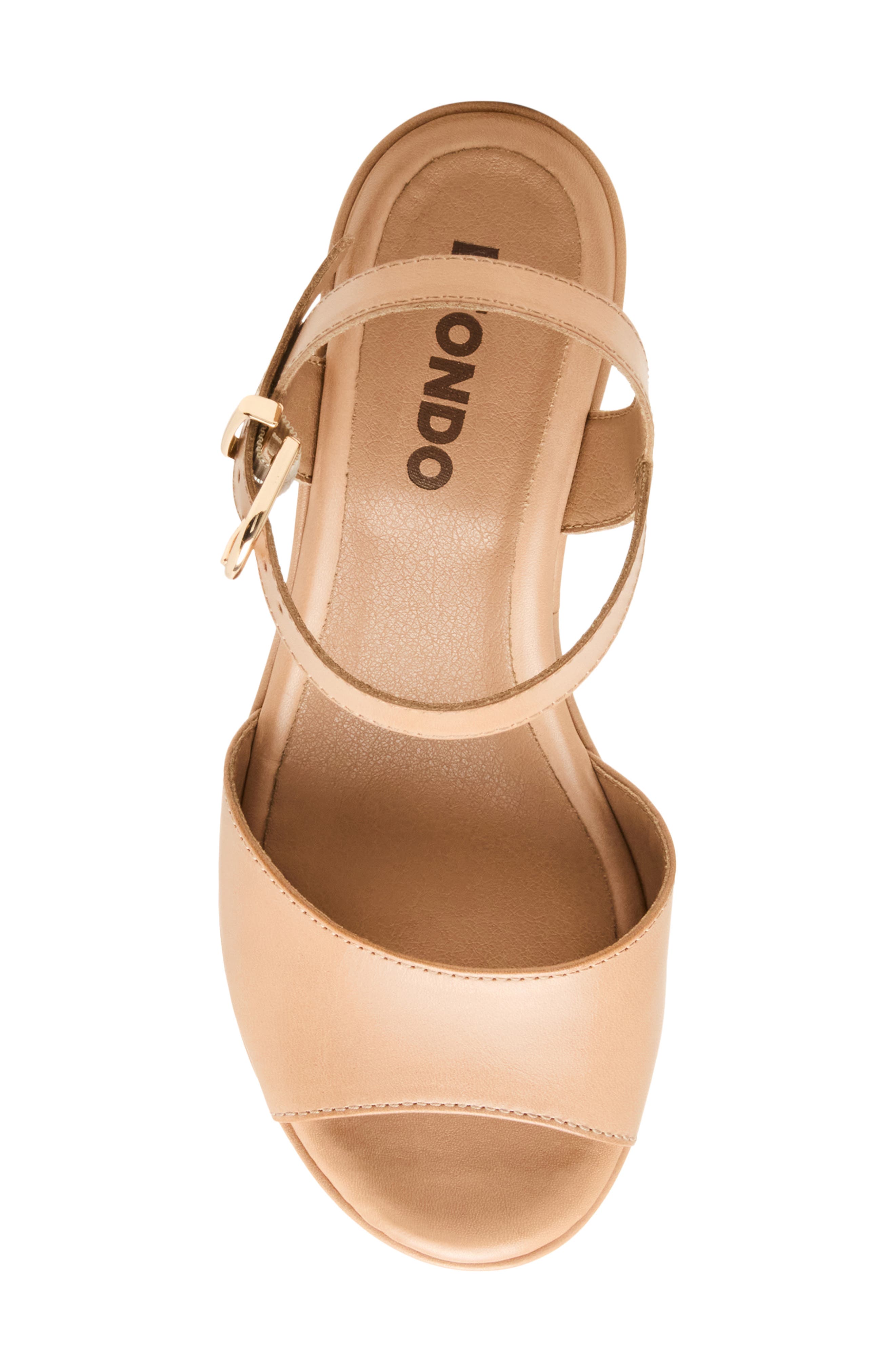 Mona Waterproof Ankle Strap Platform Sandal, Alternate, color, ALMOND LEATHER