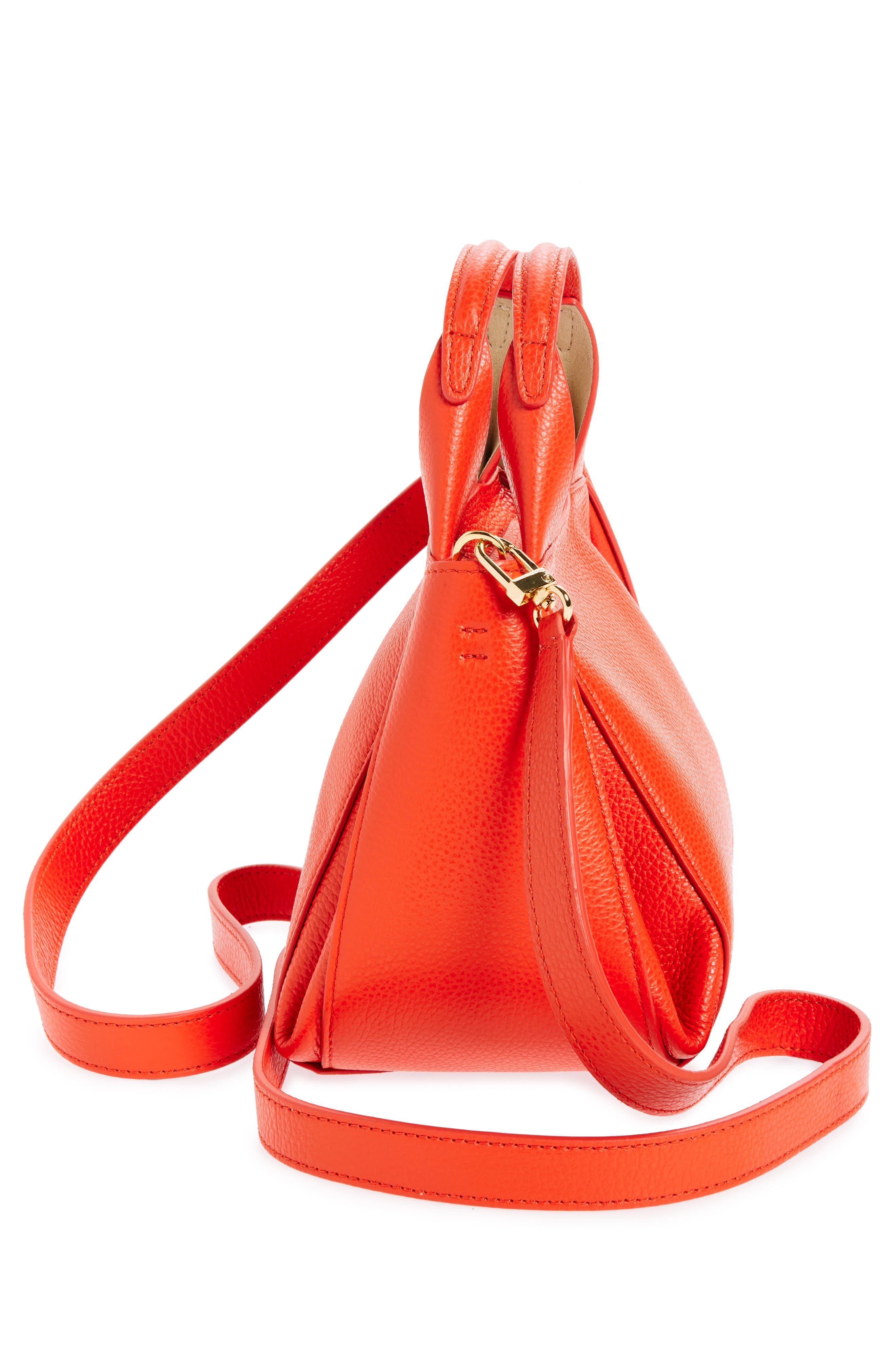 Ree Projects Mini Avy Pebbled Leather Top Handle Bag, Alternate, color, Flame