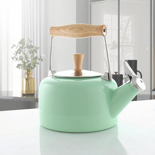 Chantal 1.4-quart Enamel-on-steel Sven Teakettle In Green
