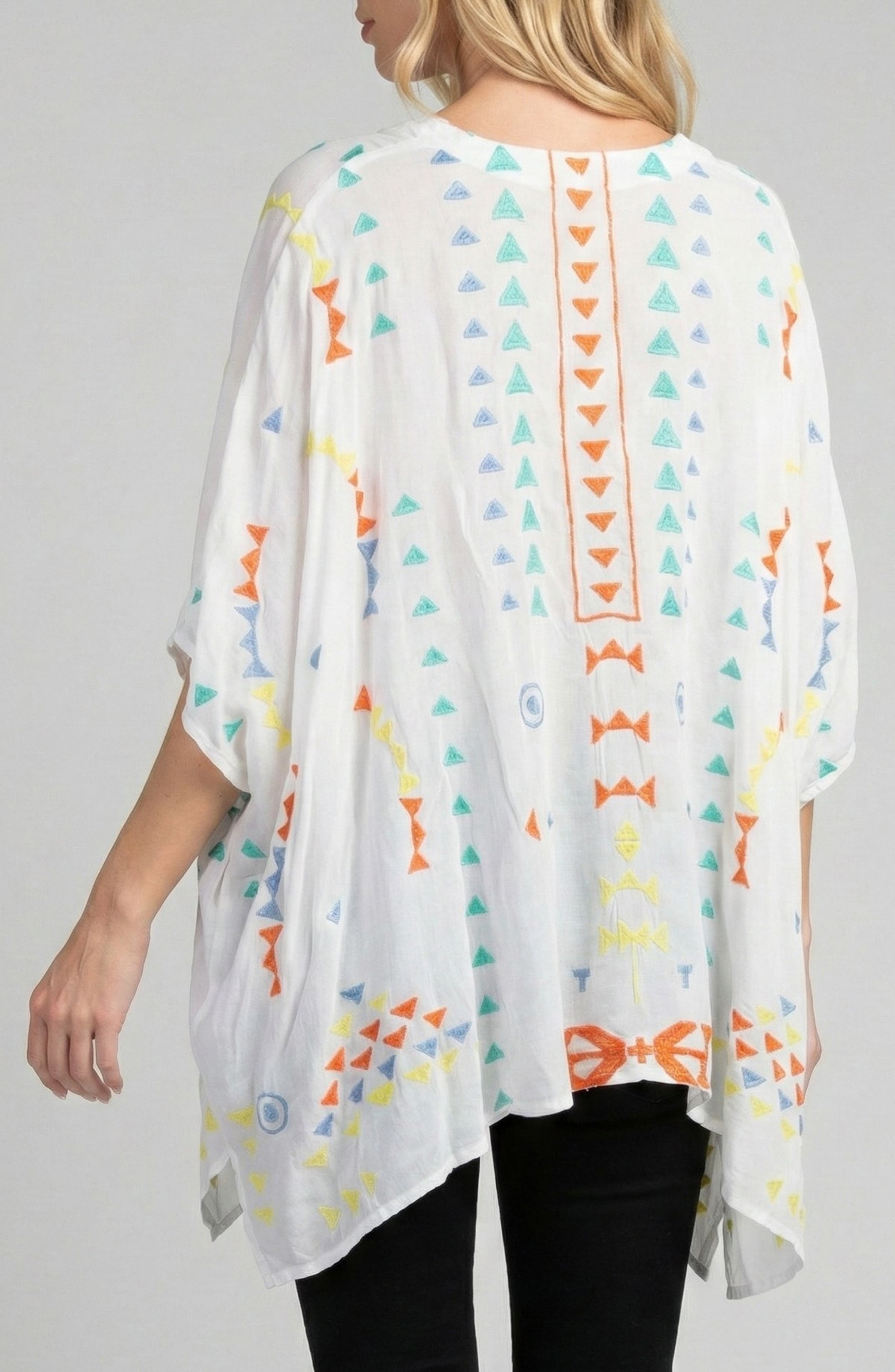 Embroidered V-Neck Tunic Top - image 2