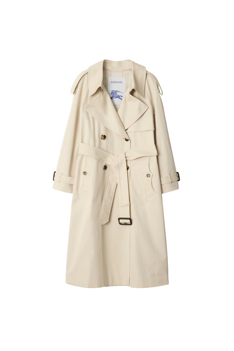 Long Gabardine Fitzrovia Trench Coat, Alternate, color, Clam beige