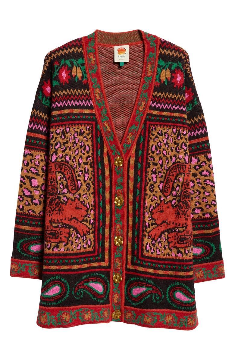 FARM Rio Tapestry Jacquard Cardigan, Alternate, color, 