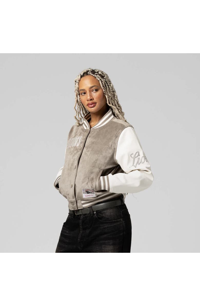 Mitchell & Ness Women's Mitchell & Ness  Tan Detroit Lions Full-Snap Varsity Jacket, Alternate, color, Tan