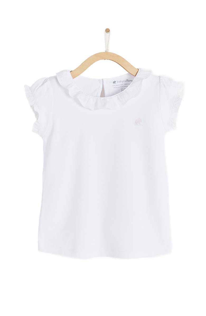 Babycottons Premium Peruvian Pima Cotton Essentials Detailed Collar Top for Toddler, Main, color, White