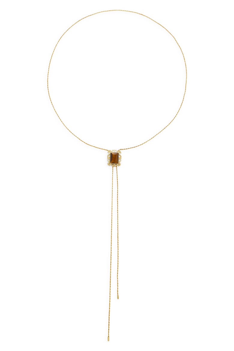 Viva Bolo Necklace, Main, color, GOLD/ BROWN