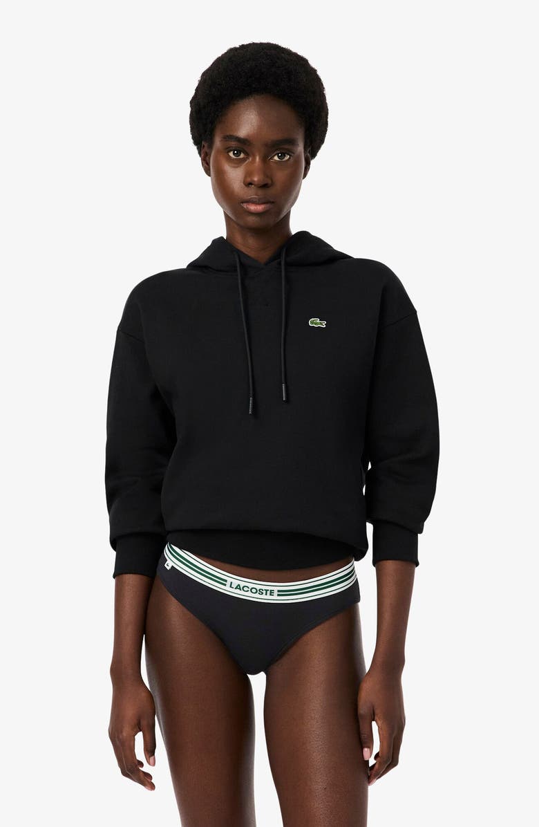 Lacoste Stretch Cotton Bikini Briefs, Alternate, color, Black