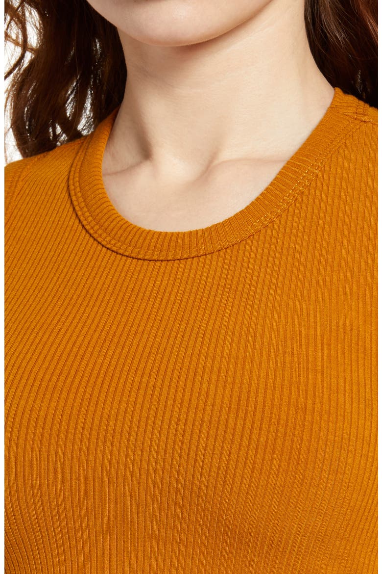 Ribbed Racerback Crop Tank, Alternate, color, DIJON