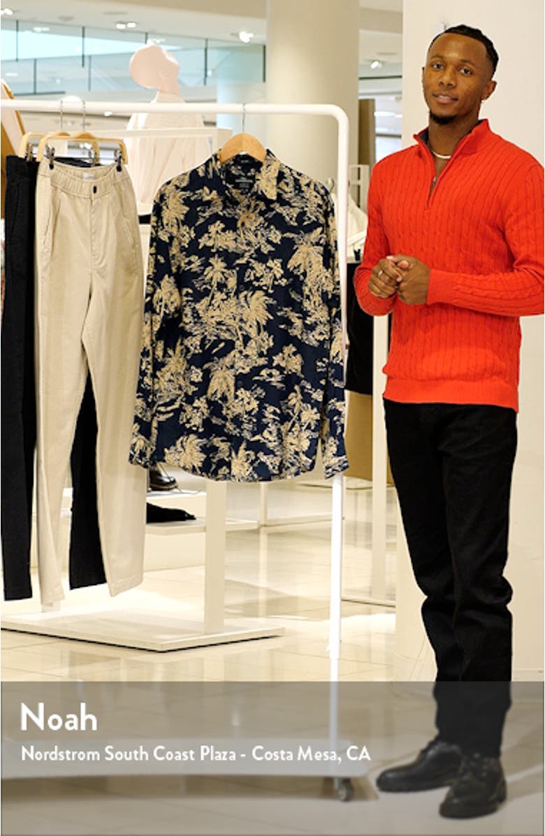 Livingstone Original Fit Tropical Print Linen Button-Up Shirt, sales video thumbnail