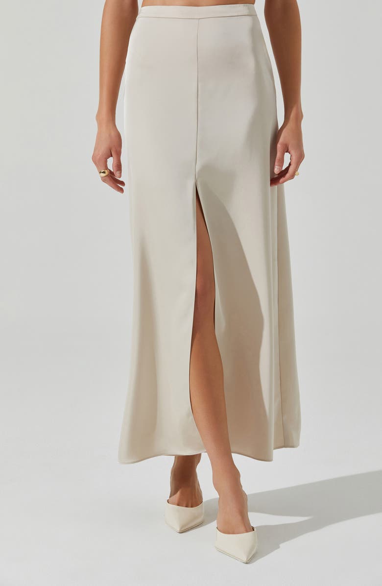 ASTR the Label Vitella Slit Front Maxi Skirt, Alternate, color, Ecru