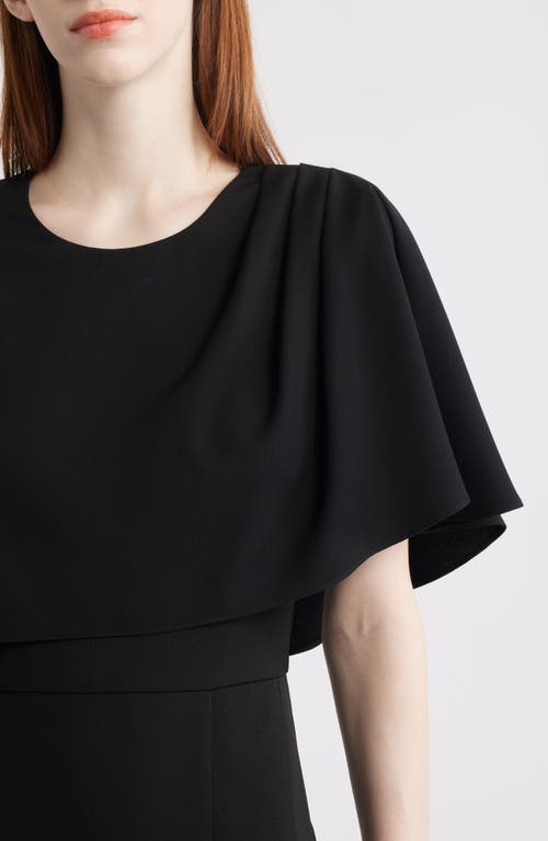 Shop Black Halo Martine Asymmetric Cape Gown