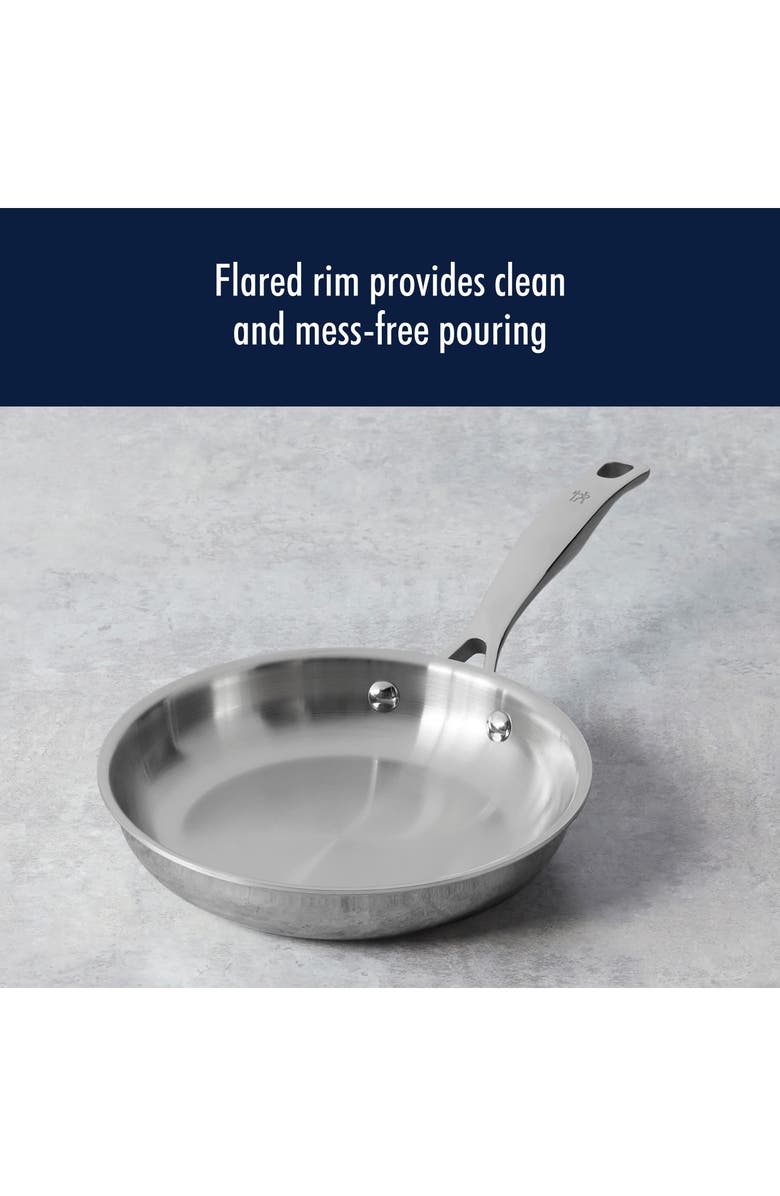 HENCKELS CUTLERY Clad H3 Two-Piece Stainless Steel Frying Pan Set, Alternate, color, Silver