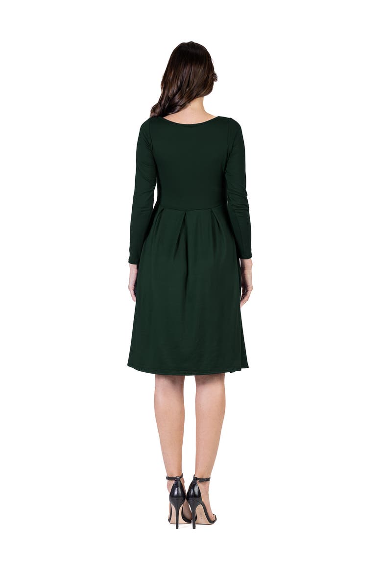 Midi Length Fit N Flare Pocket Dress, Alternate, color, Hunter