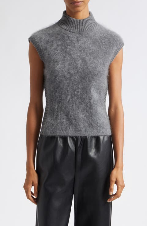 Sabina Mock Neck Cashmere Sweater Tank