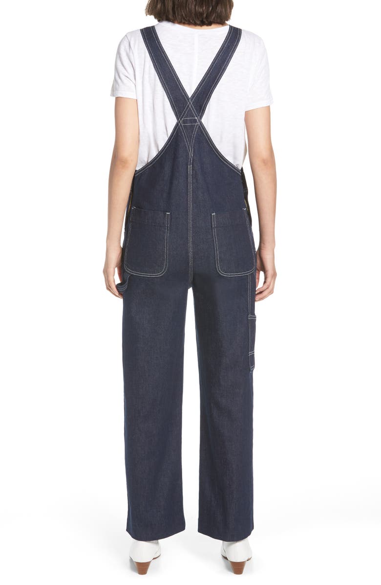 rag & bone/JEAN Patched Dungaree Overalls, Alternate, color, 