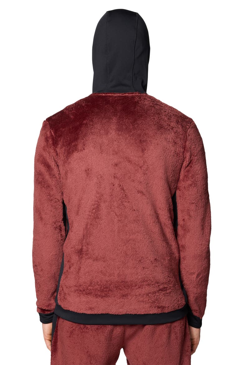 Polartec® High Loft Fleece Hooded Jacket, Alternate, color, BOURBON BROWN/ BLACK