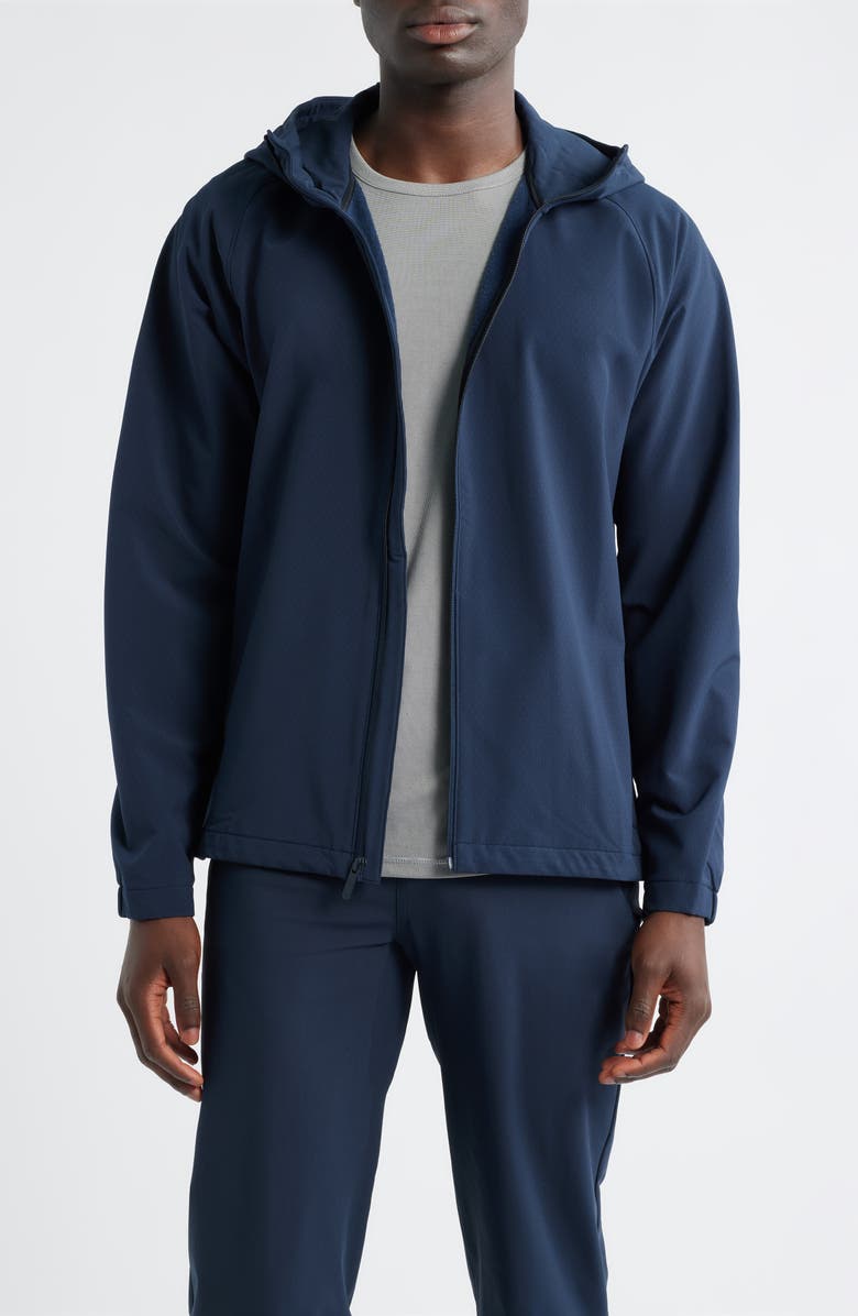 Zella Routine Zip Hoodie, Main, color, Navy Eclipse