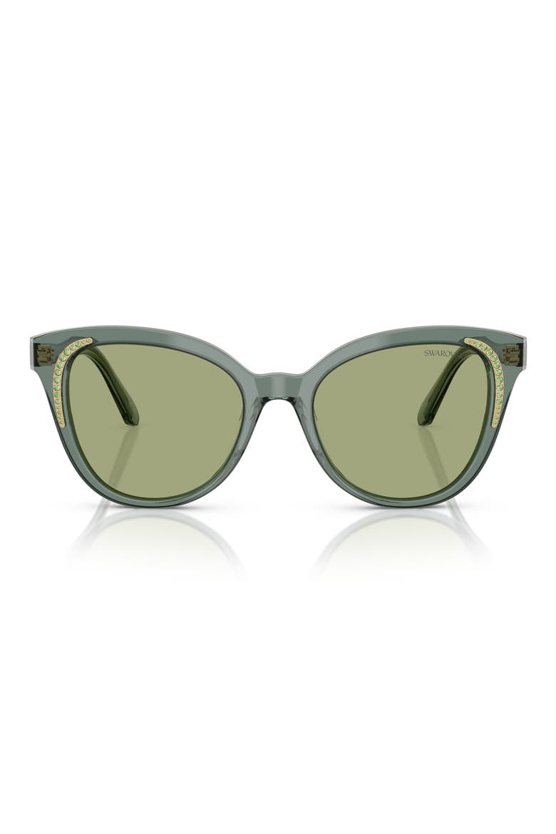 53mm Butterfly Sunglasses, Main, color, TRANSPARENT GREEN/ DARK GREEN