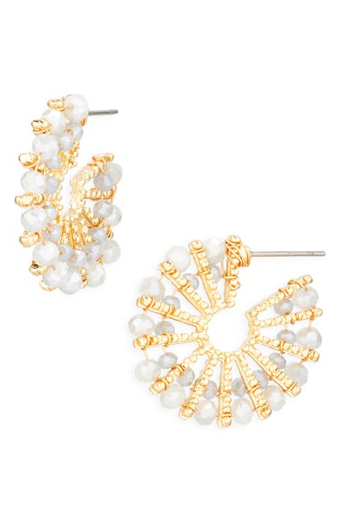 Beaded Sunray Hoop Earrings