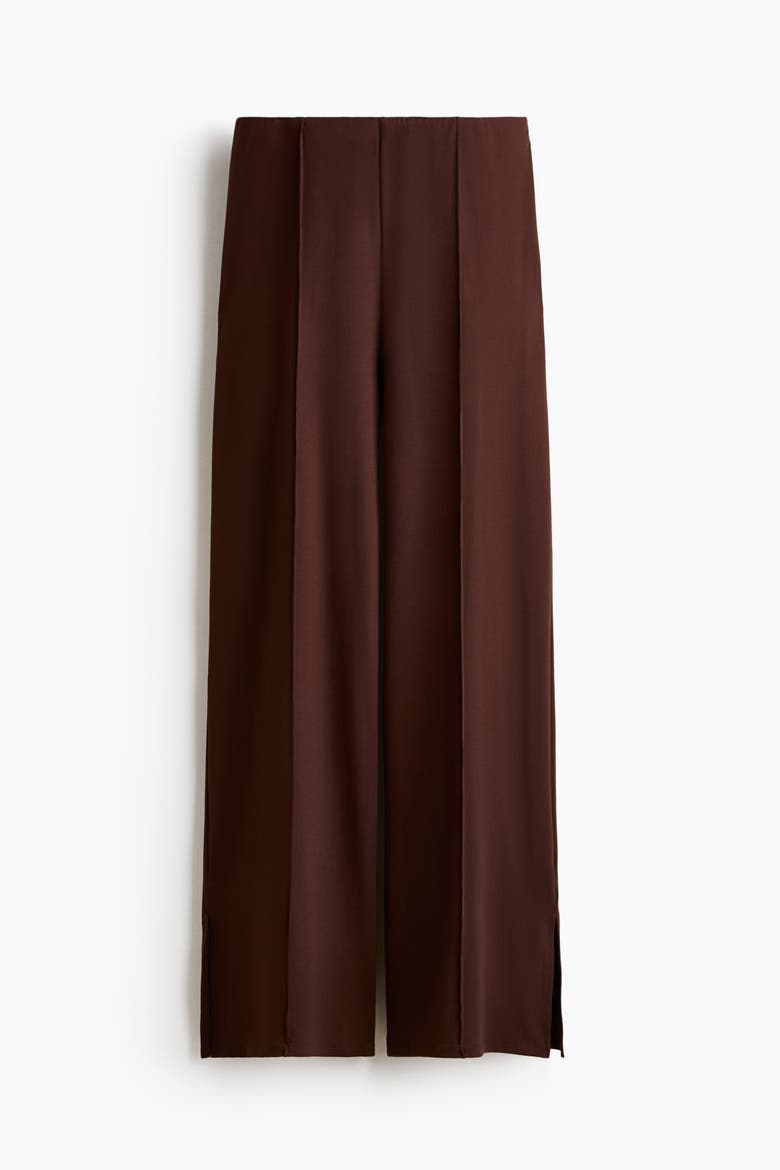 Wide Crease-front Trousers, Alternate, color, Dark brown