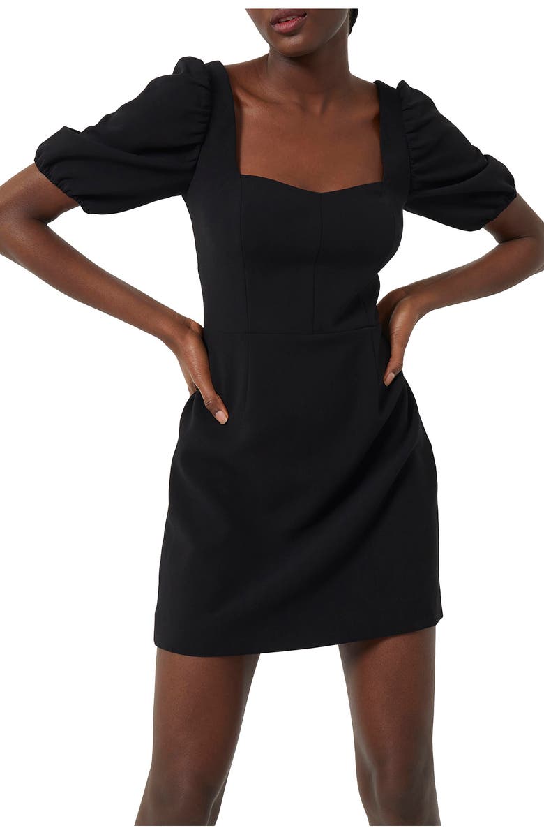 French Connection Whisper Back Cutout A-Line Dress, Alternate, color, Black