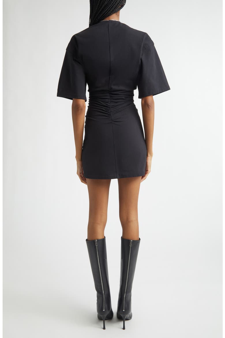 Ruched Zip Knit Minidress, Alternate, color, BLACK