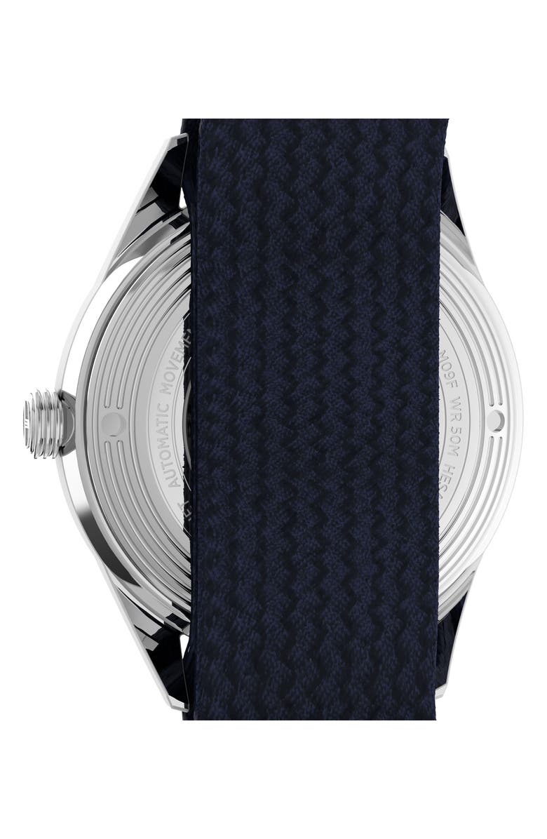 Timex<sup>®</sup> Marlin Jet Automatic Fabric Strap Watch, 38mm, Alternate, color, Blue
